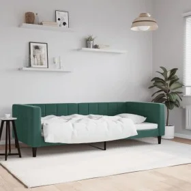 Dark green velvet sofa bed 90x200 cm by vidaXL, Beds and slatted bases - Ref: Foro24-354010, Price: 184,65 €, Discount: %
