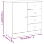 Aparador ALTA madera maciza de pino 77x35x73 cm de vidaXL, Aparadores - Ref: Foro24-353943, Precio: 116,98 €, Descuento: %