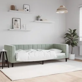 Sofá cama terciopelo gris claro 80x200 cm de vidaXL, Camas y somieres - Ref: Foro24-354001, Precio: 211,69 €, Descuento: %