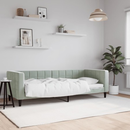 Sofá cama terciopelo gris claro 80x200 cm de vidaXL, Camas y somieres - Ref: Foro24-354001, Precio: 186,16 €, Descuento: %