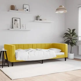 Yellow velvet sofa bed 80x200 cm by vidaXL, Beds and slatted bases - Ref: Foro24-354006, Price: 174,81 €, Discount: %