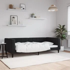 Black velvet sofa bed 90x200 cm by vidaXL, Beds and slatted bases - Ref: Foro24-354012, Price: 184,09 €, Discount: %