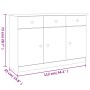 Aparador ALTA madera maciza de pino 112x35x73 cm de vidaXL, Aparadores - Ref: Foro24-353938, Precio: 156,33 €, Descuento: %