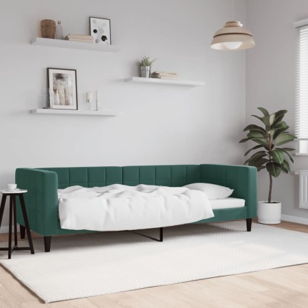 Sofá cama terciopelo verde oscuro 80x200 cm de vidaXL, Camas y somieres - Ref: Foro24-354003, Precio: 183,01 €, Descuento: %