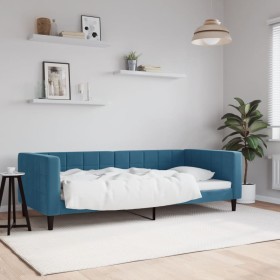 Sofá cama terciopelo azul 90x200 cm de vidaXL, Camas y somieres - Ref: Foro24-354007, Precio: 187,62 €, Descuento: %