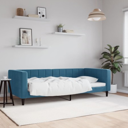 Sofá cama terciopelo azul 90x200 cm de vidaXL, Camas y somieres - Ref: Foro24-354007, Precio: 187,62 €, Descuento: %