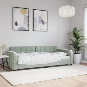 Sofá cama terciopelo gris claro 80x200 cm de vidaXL, Camas y somieres - Ref: Foro24-354051, Precio: 206,24 €, Descuento: %