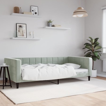 Sofá cama terciopelo gris claro 100x200 cm de vidaXL, Camas y somieres - Ref: Foro24-354015, Precio: 200,17 €, Descuento: %