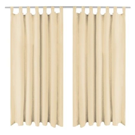 Cortinas de micro-raso con bucles 2 unidades 140x225 cm beis de vidaXL, Cortinas y visillos - Ref: Foro24-132217, Precio: 27,...
