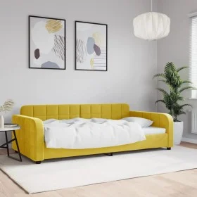 Sofá cama terciopelo amarillo 100x200 cm de vidaXL, Camas y somieres - Ref: Foro24-354070, Precio: 190,36 €, Descuento: %