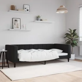 Black velvet sofa bed 90x190 cm by vidaXL, Beds and slatted bases - Ref: Foro24-354023, Price: 194,14 €, Discount: %