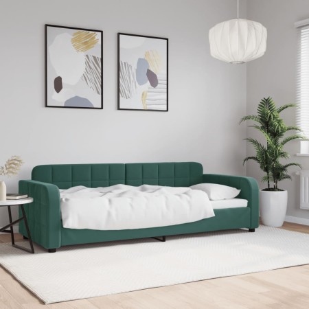 Sofá cama terciopelo verde oscuro 80x200 cm de vidaXL, Camas y somieres - Ref: Foro24-354053, Precio: 189,17 €, Descuento: %