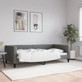 Sofá cama tela gris oscuro 100x200 cm de vidaXL, Camas y somieres - Ref: Foro24-353989, Precio: 157,26 €, Descuento: %