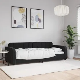 Black velvet sofa bed 80x200 cm by vidaXL, Beds and slatted bases - Ref: Foro24-354055, Price: 183,67 €, Discount: %