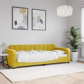 Yellow velvet sofa bed 80x200 cm by vidaXL, Beds and slatted bases - Ref: Foro24-354056, Price: 178,14 €, Discount: %