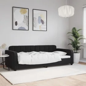 Sofá cama terciopelo negro 90x200 cm de vidaXL, Camas y somieres - Ref: Foro24-354062, Precio: 188,97 €, Descuento: %