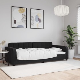 Sofá cama terciopelo negro 90x200 cm de vidaXL, Camas y somieres - Ref: Foro24-354062, Precio: 190,44 €, Descuento: %