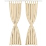 Cortinas de micro-raso con bucles 2 unidades 140x225 cm beis de vidaXL, Cortinas y visillos - Ref: Foro24-132217, Precio: 27,...