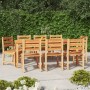 Juego de comedor para jardín 9 piezas madera maciza de teca en Conjuntos de jardín | Comprar online en Foru.es