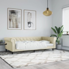 Sofá cama cuero sintético color crema 100x200 cm de vidaXL, Camas y somieres - Ref: Foro24-354232, Precio: 227,64 €, Descuent...