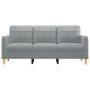 Sofá de 3 plazas de tela gris claro 180 cm de vidaXL, Sofás - Ref: Foro24-359099, Precio: 259,35 €, Descuento: %