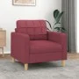Sillón de tela rojo tinto 60 cm de vidaXL, Sofás - Ref: Foro24-359081, Precio: 138,80 €, Descuento: %