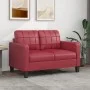 Sofá de 2 plazas de cuero sintético rojo vino 120 cm de vidaXL, Sofás - Ref: Foro24-359115, Precio: 199,06 €, Descuento: %