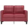 Sofá de 2 plazas de cuero sintético rojo vino 120 cm de vidaXL, Sofás - Ref: Foro24-359115, Precio: 199,06 €, Descuento: %