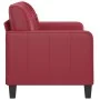 Sofá de 2 plazas de cuero sintético rojo vino 120 cm de vidaXL, Sofás - Ref: Foro24-359115, Precio: 199,06 €, Descuento: %