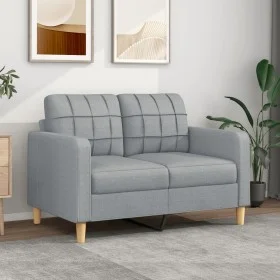Sofá de 2 plazas de tela gris claro 120 cm de vidaXL, Sofás - Ref: Foro24-359083, Precio: 188,35 €, Descuento: %