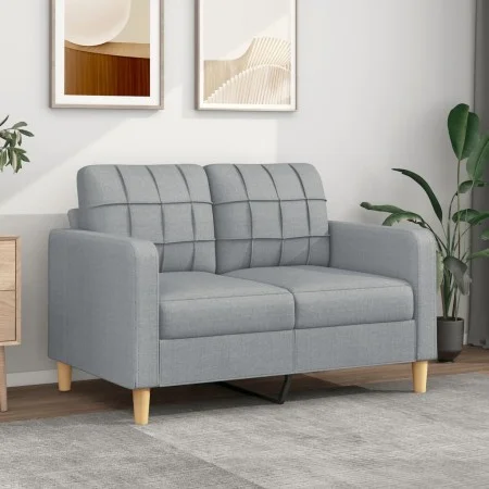 Sofá de 2 plazas de tela gris claro 120 cm de vidaXL, Sofás - Ref: Foro24-359083, Precio: 188,35 €, Descuento: %