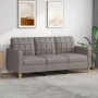 Sofá de 3 plazas de tela gris taupe 180 cm de vidaXL, Sofás - Ref: Foro24-359106, Precio: 260,96 €, Descuento: %