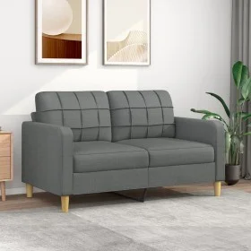Sofá de 2 plazas de tela gris oscuro 140 cm de vidaXL, Sofás - Ref: Foro24-359092, Precio: 186,07 €, Descuento: %