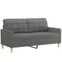 Sofá de 2 plazas de tela gris oscuro 140 cm de vidaXL, Sofás - Ref: Foro24-359092, Precio: 186,07 €, Descuento: %