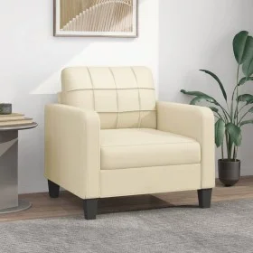 Cream synthetic leather armchair 60 cm by vidaXL, Sofas - Ref: Foro24-359108, Price: 139,59 €, Discount: %
