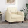 Sillón cuero sintético crema 60 cm de vidaXL, Sofás - Ref: Foro24-359108, Precio: 143,12 €, Descuento: %
