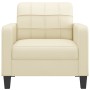Sillón cuero sintético crema 60 cm de vidaXL, Sofás - Ref: Foro24-359108, Precio: 143,12 €, Descuento: %