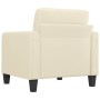Sillón cuero sintético crema 60 cm de vidaXL, Sofás - Ref: Foro24-359108, Precio: 143,12 €, Descuento: %