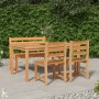 Juego de comedor para jardín 4 piezas madera maciza de teca en Conjuntos de jardín | Comprar online en Foru.es