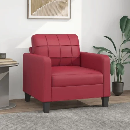 Sillón cuero sintético rojo tinto 60 cm de vidaXL, Sofás - Ref: Foro24-359110, Precio: 168,89 €, Descuento: %