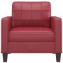 Sillón cuero sintético rojo tinto 60 cm de vidaXL, Sofás - Ref: Foro24-359110, Precio: 168,89 €, Descuento: %