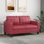Sofá de 2 plazas de cuero sintético rojo vino 140 cm de vidaXL, Sofás - Ref: Foro24-359120, Precio: 259,28 €, Descuento: %