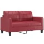 Sofá de 2 plazas de cuero sintético rojo vino 140 cm de vidaXL, Sofás - Ref: Foro24-359120, Precio: 253,98 €, Descuento: %