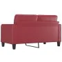 Sofá de 2 plazas de cuero sintético rojo vino 140 cm de vidaXL, Sofás - Ref: Foro24-359120, Precio: 253,98 €, Descuento: %
