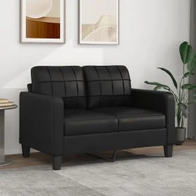 Sofá de 2 plazas de cuero sintético negro 120 cm de vidaXL, Sofás - Ref: Foro24-359112, Precio: 195,72 €, Descuento: %