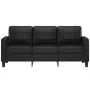 Sofá de 3 plazas de cuero sintético negro 180 cm de vidaXL, Sofás - Ref: Foro24-359122, Precio: 282,17 €, Descuento: %