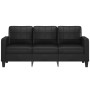 Sofá de 3 plazas de cuero sintético negro 180 cm de vidaXL, Sofás - Ref: Foro24-359122, Precio: 302,04 €, Descuento: %