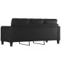 Sofá de 3 plazas de cuero sintético negro 180 cm de vidaXL, Sofás - Ref: Foro24-359122, Precio: 282,17 €, Descuento: %
