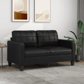 Sofá de 2 plazas de cuero sintético negro 140 cm de vidaXL, Sofás - Ref: Foro24-359117, Precio: 216,48 €, Descuento: %