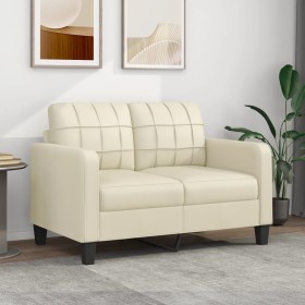 Sofá de 2 plazas de cuero sintético color crema 120 cm de vidaXL, Sofás - Ref: Foro24-359113, Precio: 202,32 €, Descuento: %